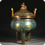 Fine Cloisonne Enamel Censer And Cover, China, Qianlong Period